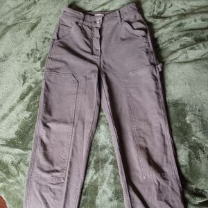 High-Waisted Olive Green Loose-Fit Pants